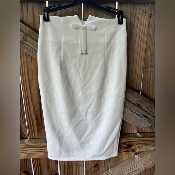 New Yi Jie Fashion Ivory Pencil Skirt Size M - Picture 5 of 5